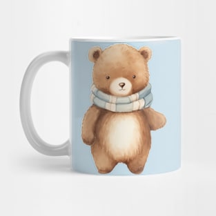 fat bear wearing a winter scarf Mug